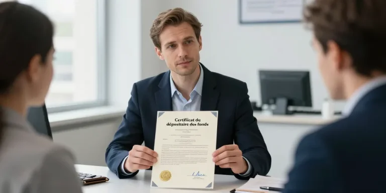 certificat du dépositaire des fonds